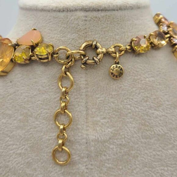 J Crew Pink Gold Crystal Statement Necklace - Picture 4 of 8
